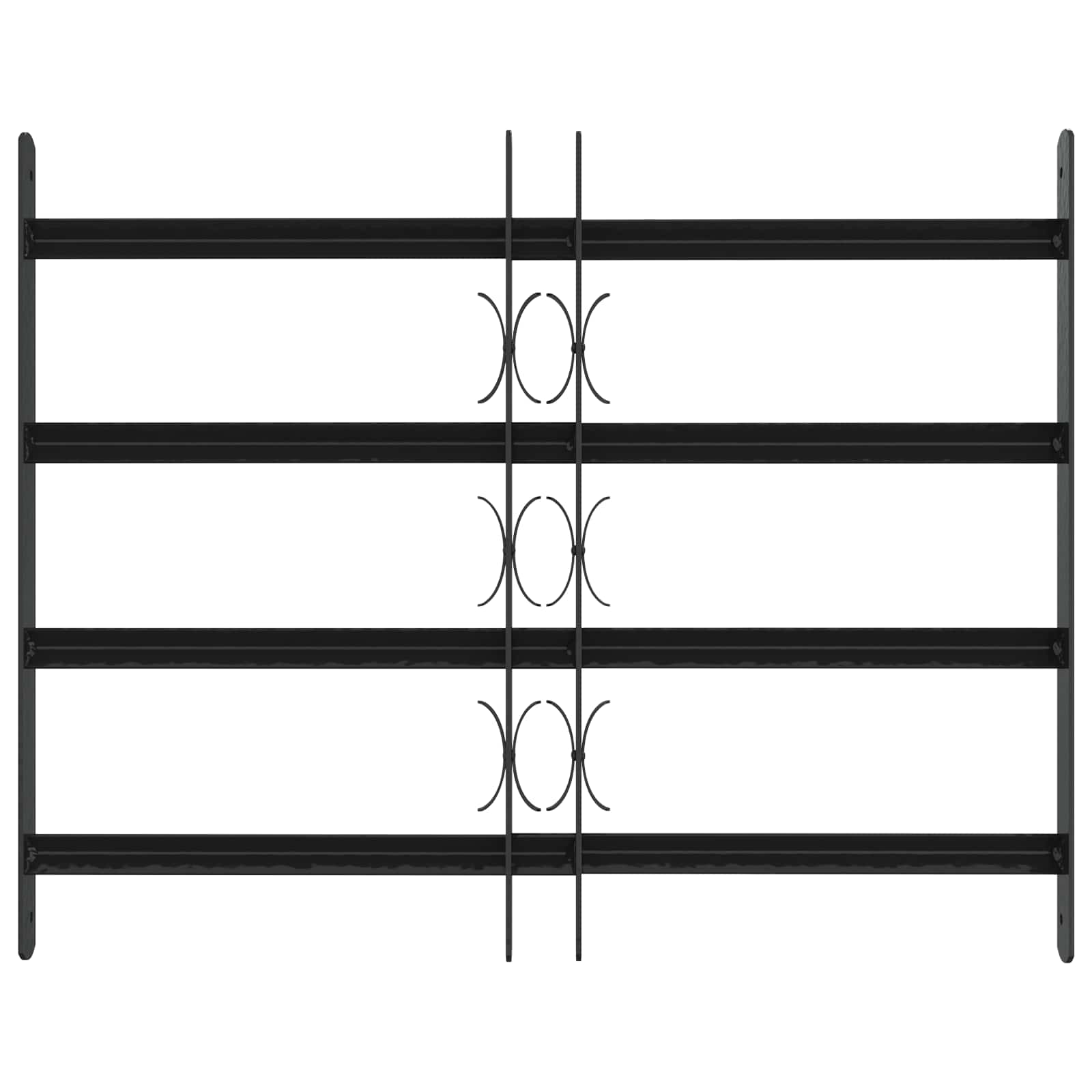 Fenstergitter 76 x 30 cm Pulverbeschichteter Stahl Schwarz