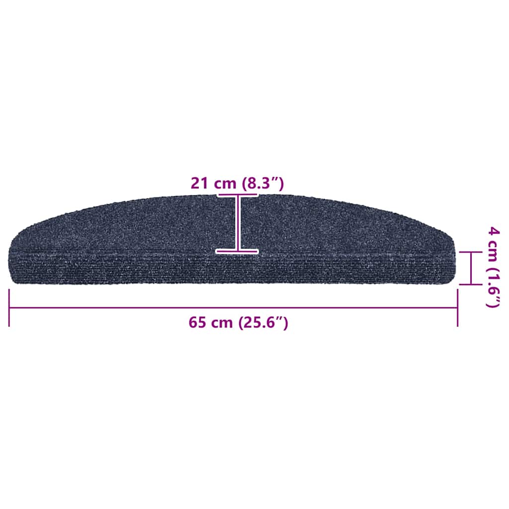 Stufenmatten Selbstklebend 15 Stk. 56x17x3 cm Hellbraun Halbrund