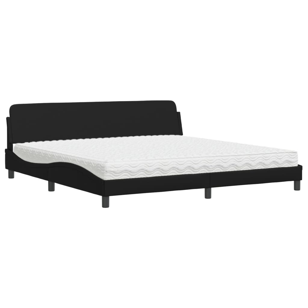 Bett mit Matratze "Dover" Schwarz 80x200 cm Kunstleder