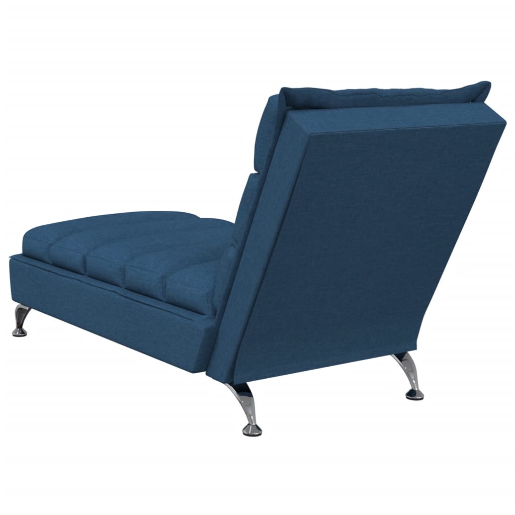 Chaiselongue mit Kissen Hellgrau Stoff