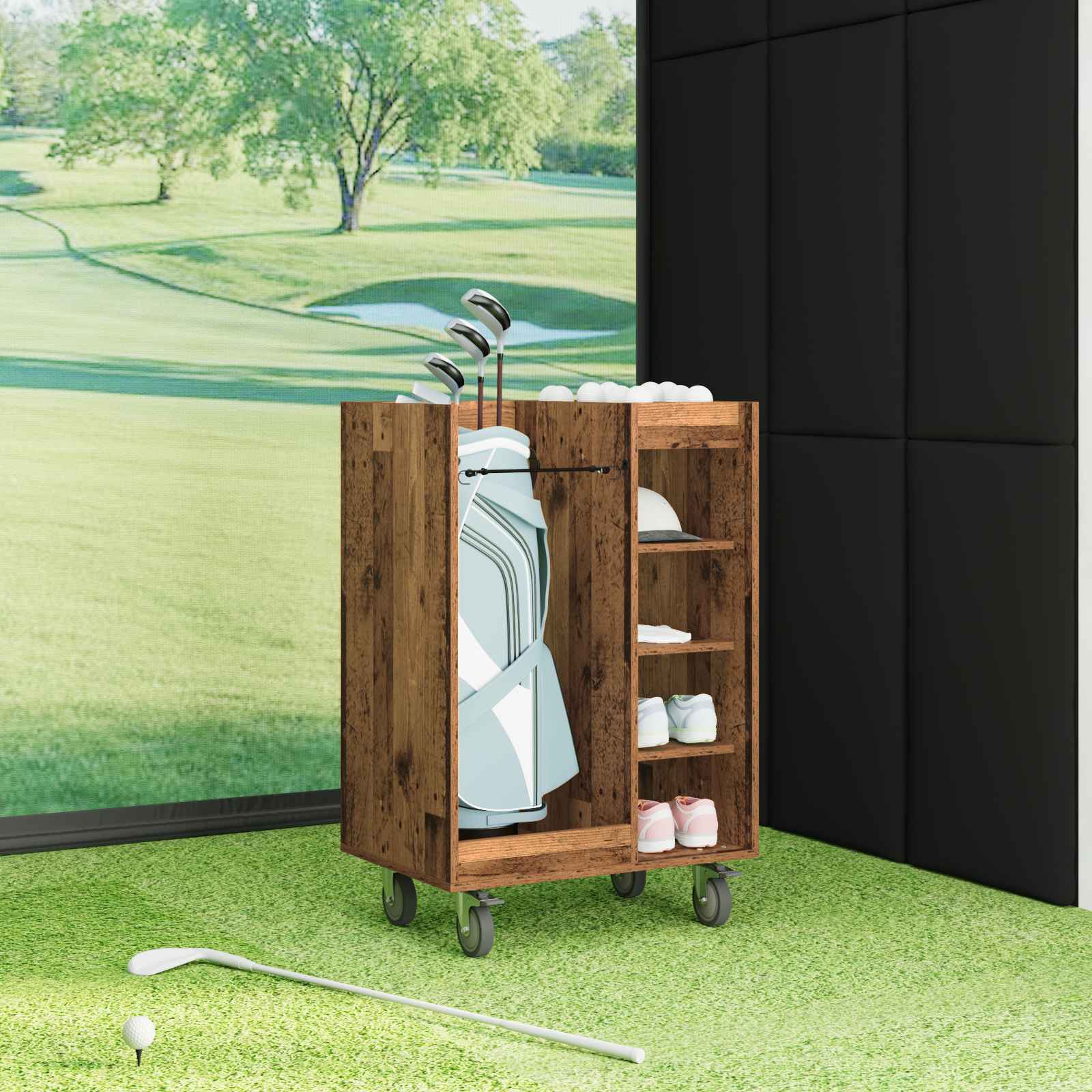 Golf Schrank Mit Rad Uni Weiß 65 x 45 x 98 cm