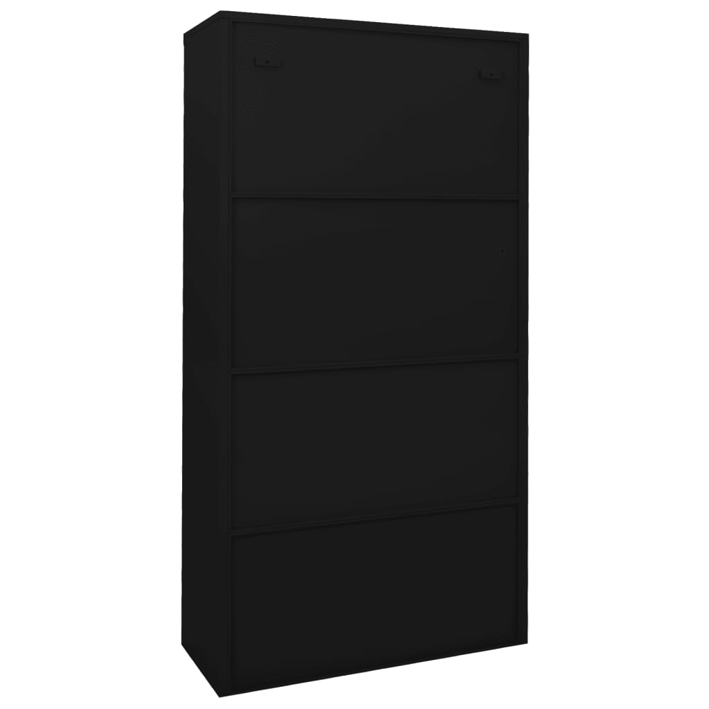 Büroschrank mit Schiebetür Weiß 90x40x180 cm Stahl
