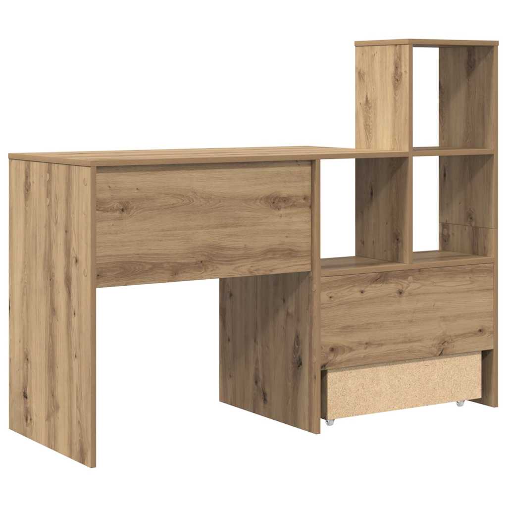 Schreibtisch mit Regal Weiß 131,5 x 50 x 106,5 cm Holzwerkstoff