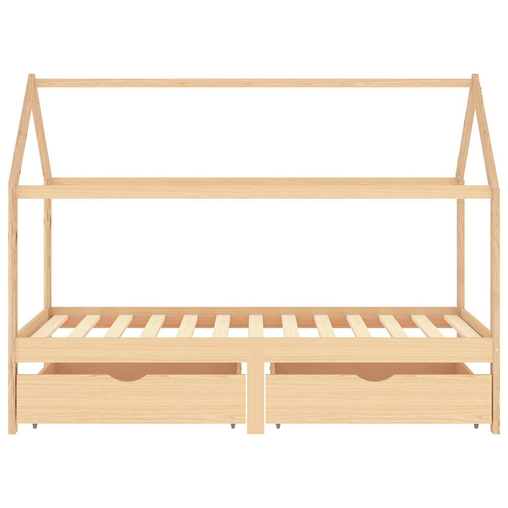 Kinderbett mit Schublade Massivholz Kiefer 70x140 cm