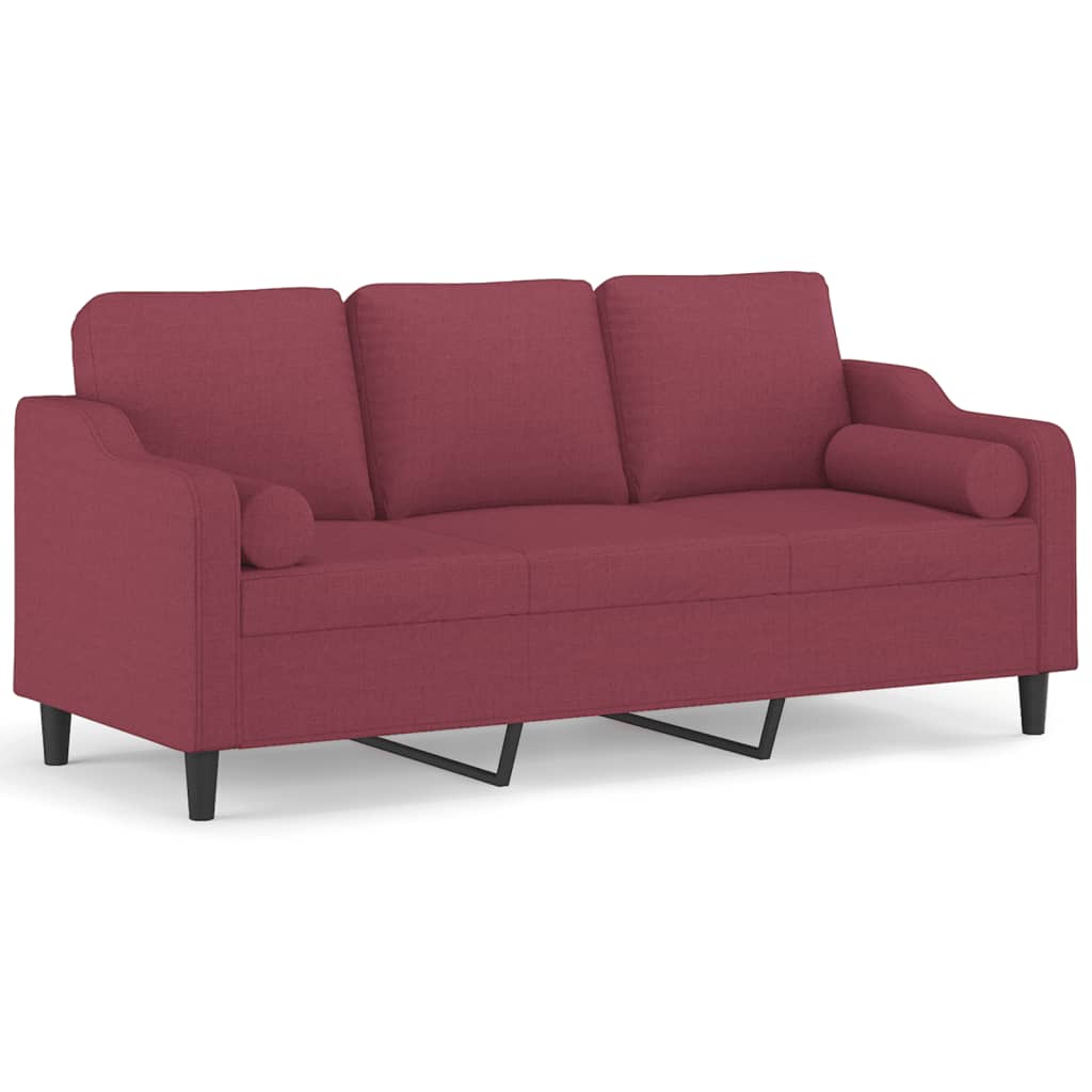 2-Sitzer-Sofa mit Zierkissen Braun 120 cm Stoff