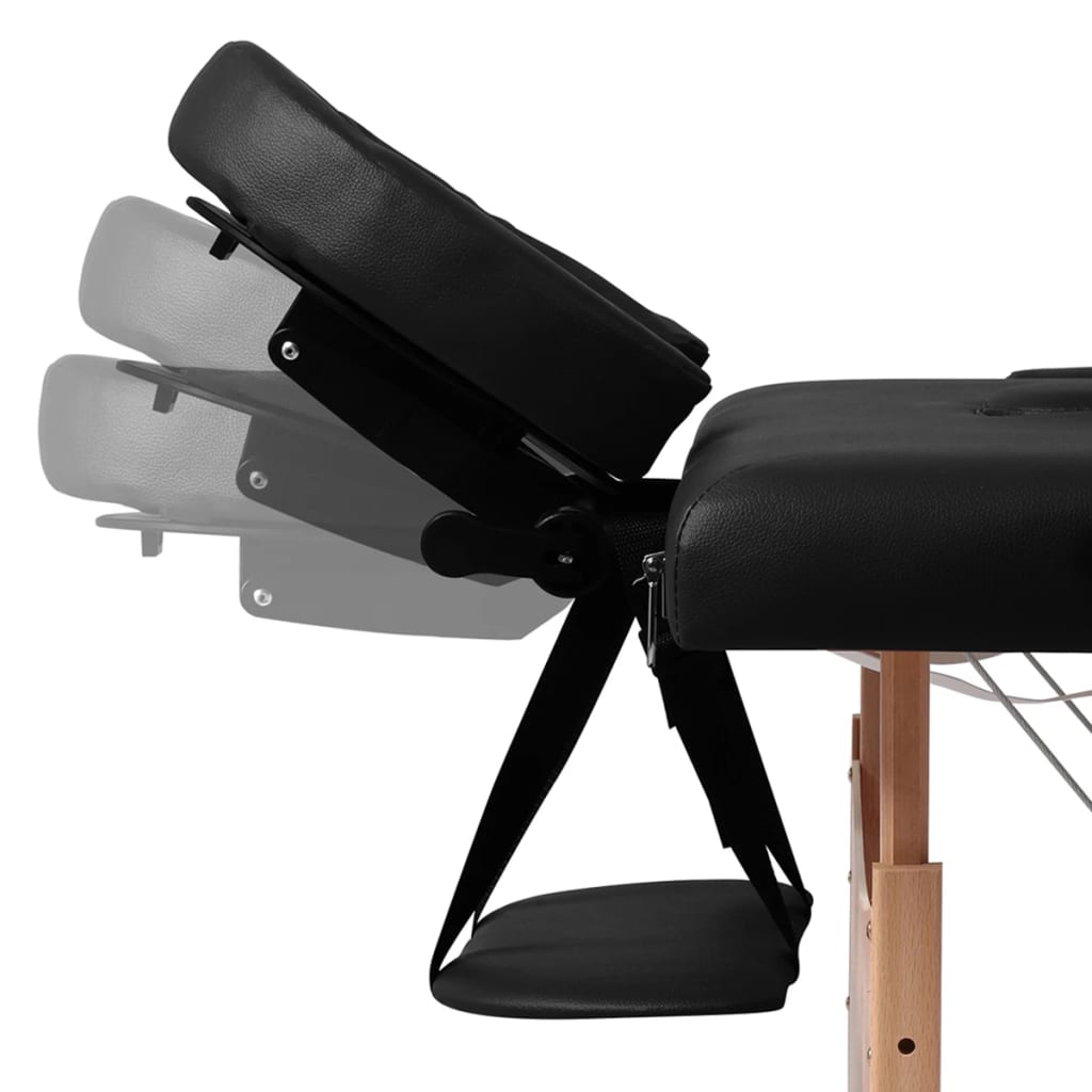 Massagetisch mit 2 Zonen Holzrahmen Anthrazit 186×68 cm