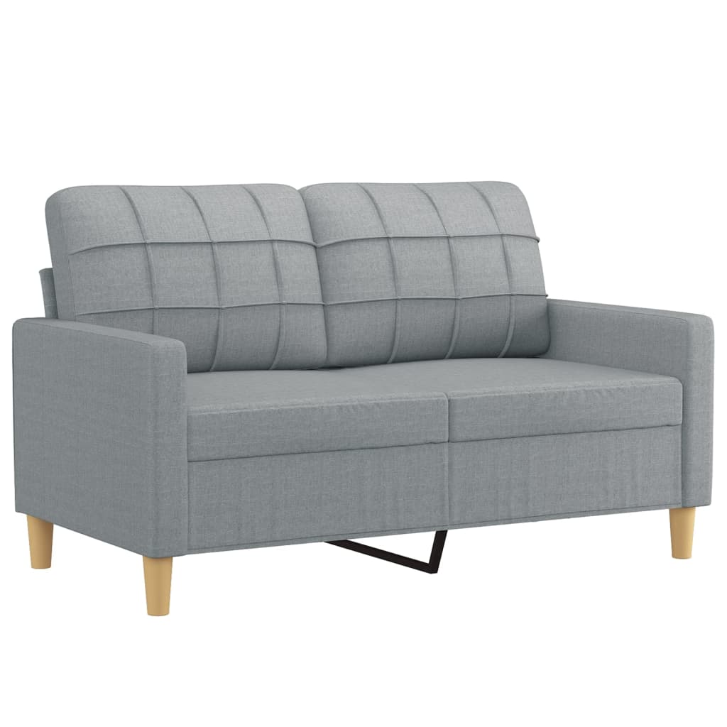 4-tlg. Sofagarnitur mit Kissen Braun Stoff