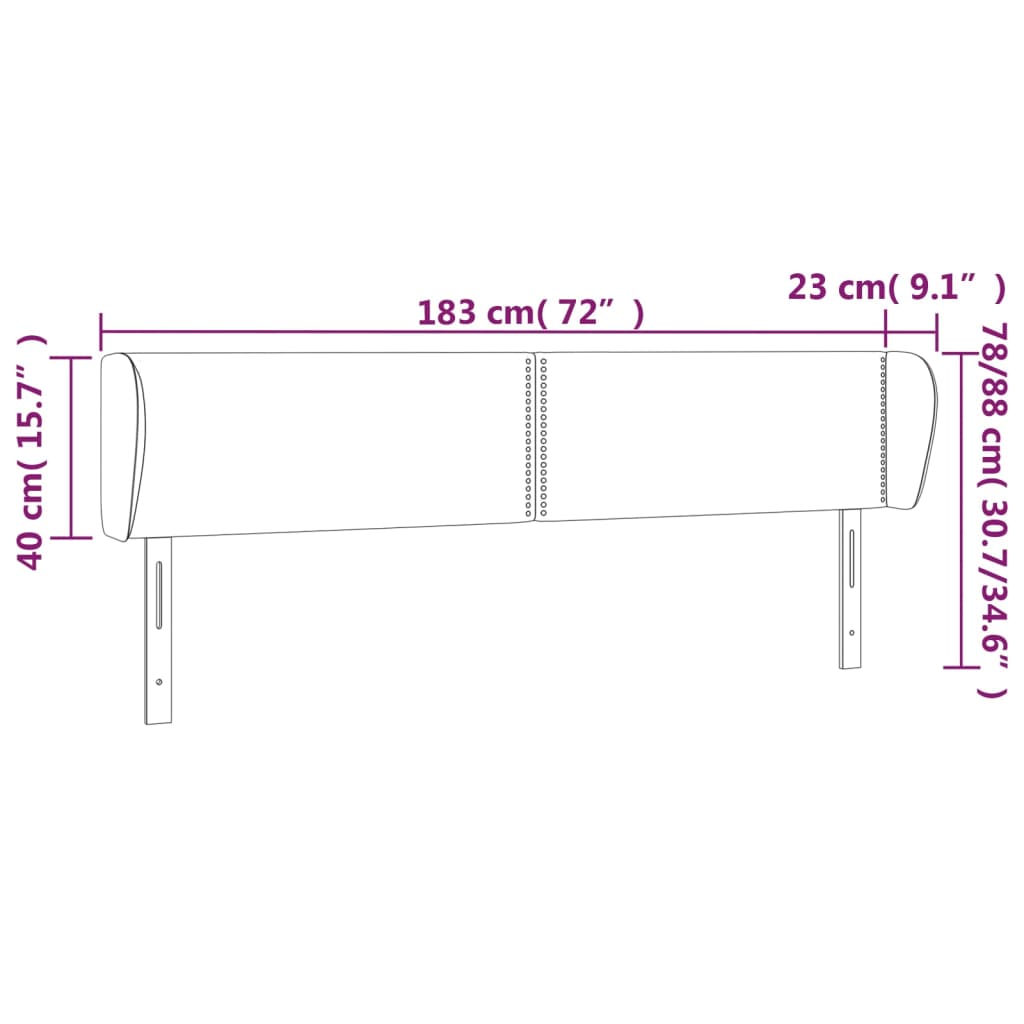 Kopfteil mit Ohren Dunkelgrau 83x23x78/88 cm Stoff