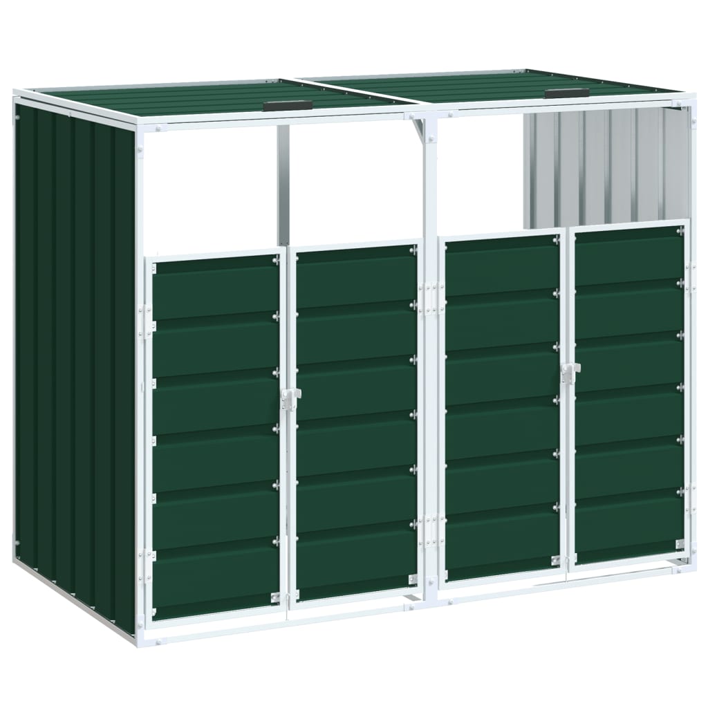 Mülltonnenbox für 1 Tonne Grün 72x81x115 cm Stahl
