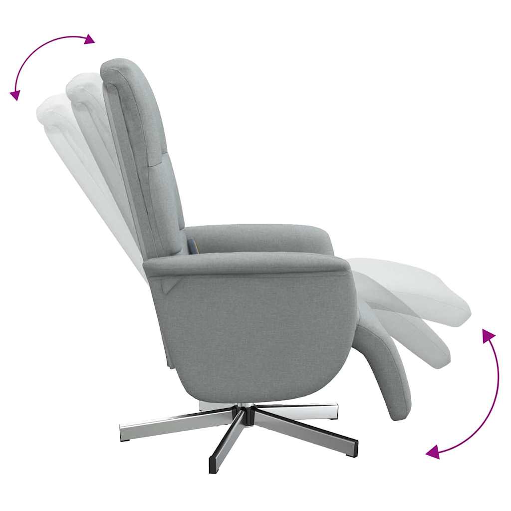 Massagesessel mit Fußteil Braun Stoff