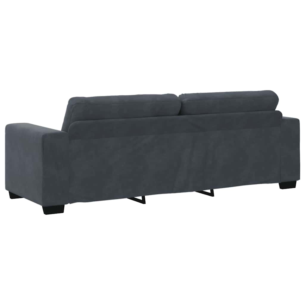 2-teiliges Sofa-Set mit Kissen, hellgrauer Samt