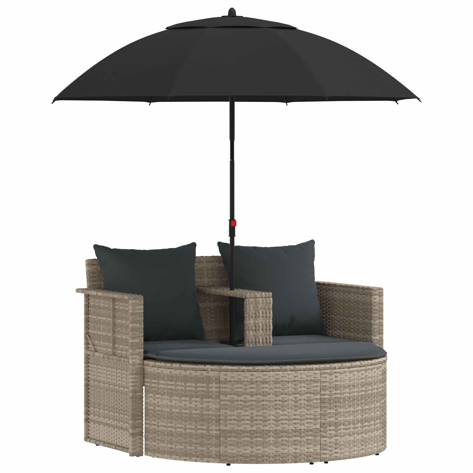 Garten-Sofa mit Kissen 8 pcs Beige und Hellgrau Poly-Rattan