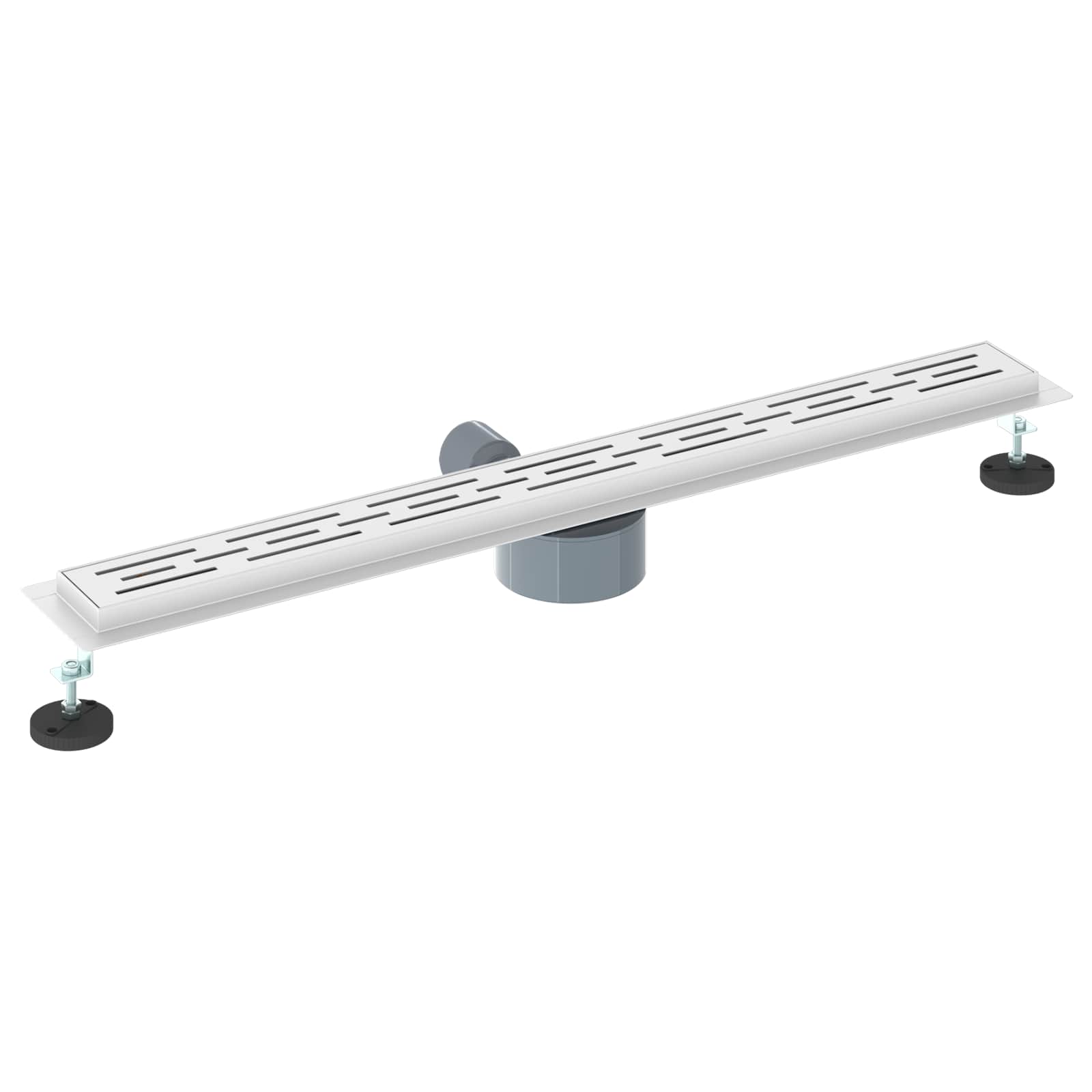 Duschabfluss mit Glashülle und 360° Siphon Schwarz 50 cm