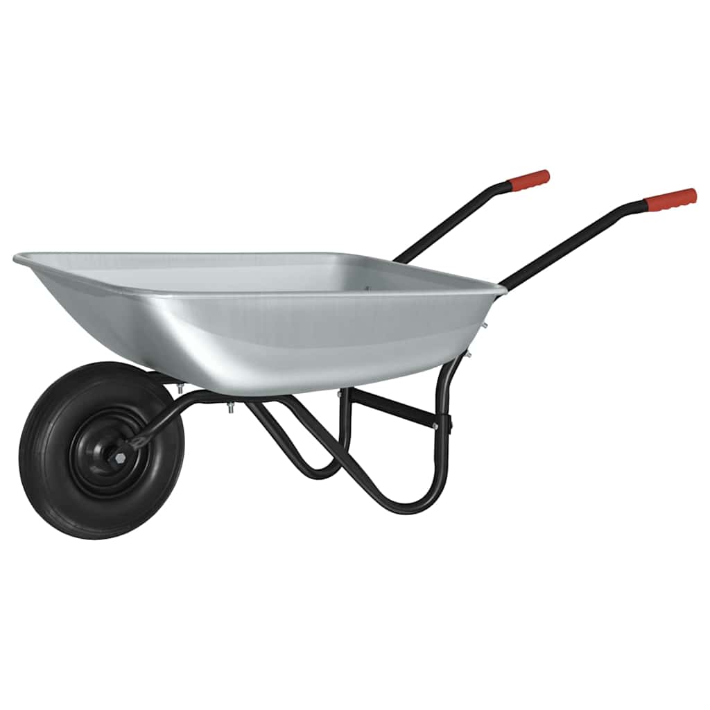 Schubkarre Silber und Schwarz 137 x 60 x 65,5 cm Stahl