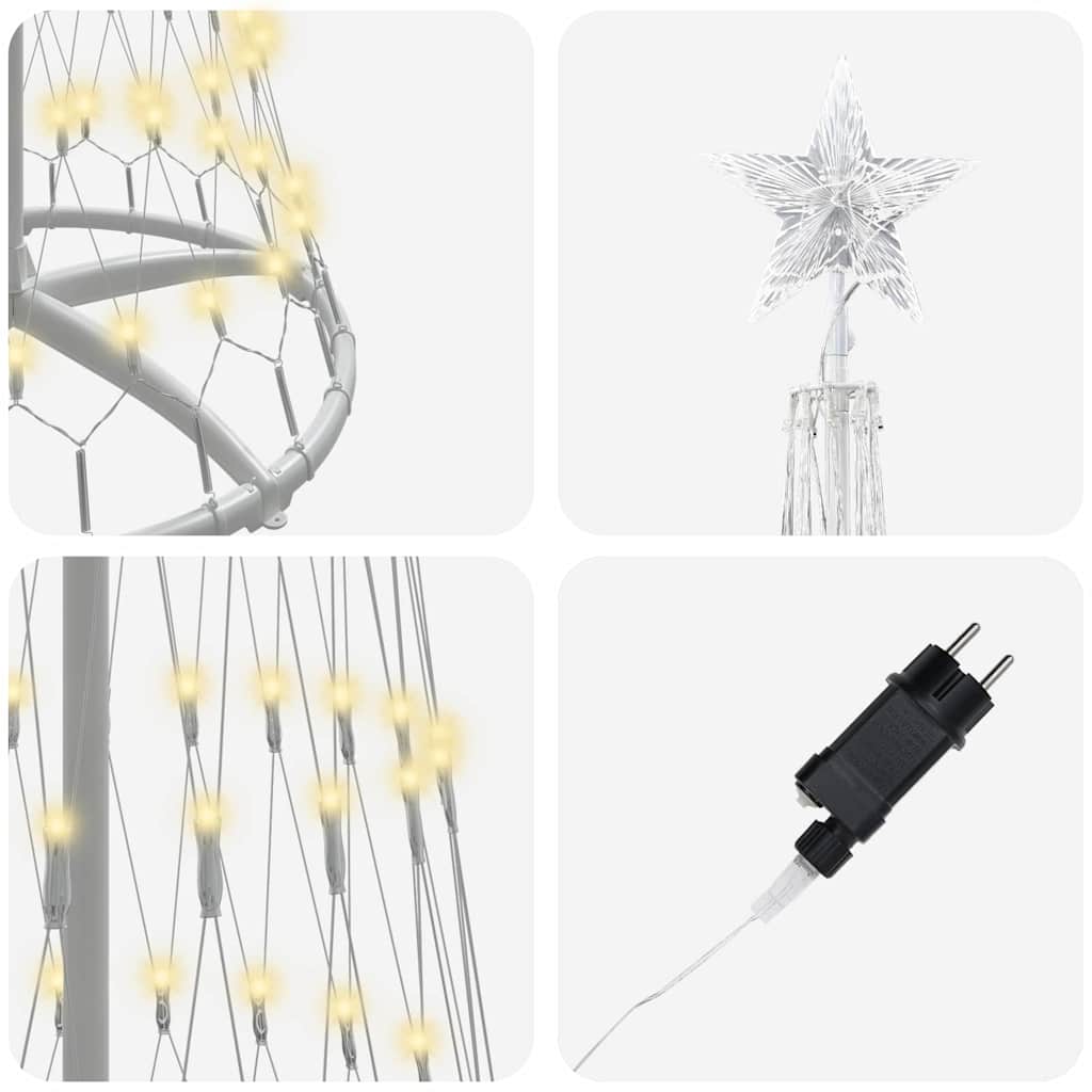 LED-Weihnachtsbaum Warmes Weiß 51 x 51 x 190 cm Metall
