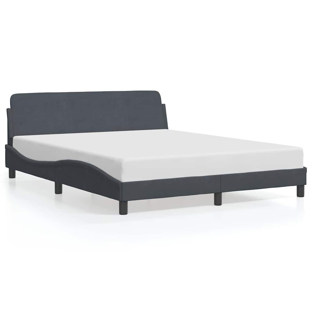 Bettgestell "Dover" Hellgrau 100x190 cm Samt