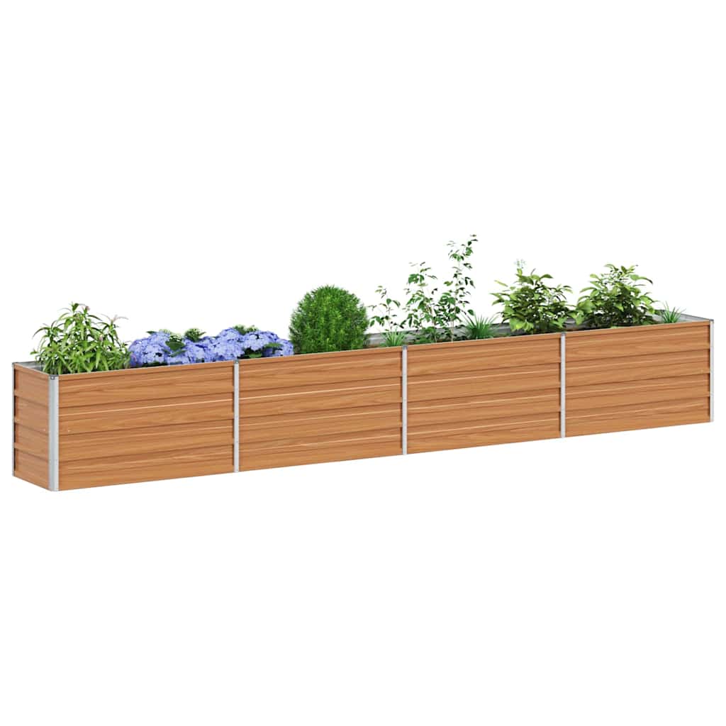 Hochbeet Hellbraun 100 x 100 x 77 cm Verzinkter Stahl