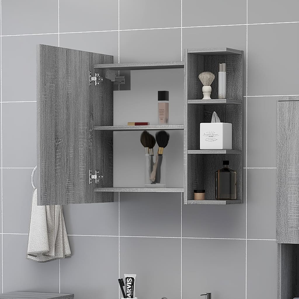Bad-Spiegelschrank Weiß 62,5x20,5x64 cm Holzwerkstoff