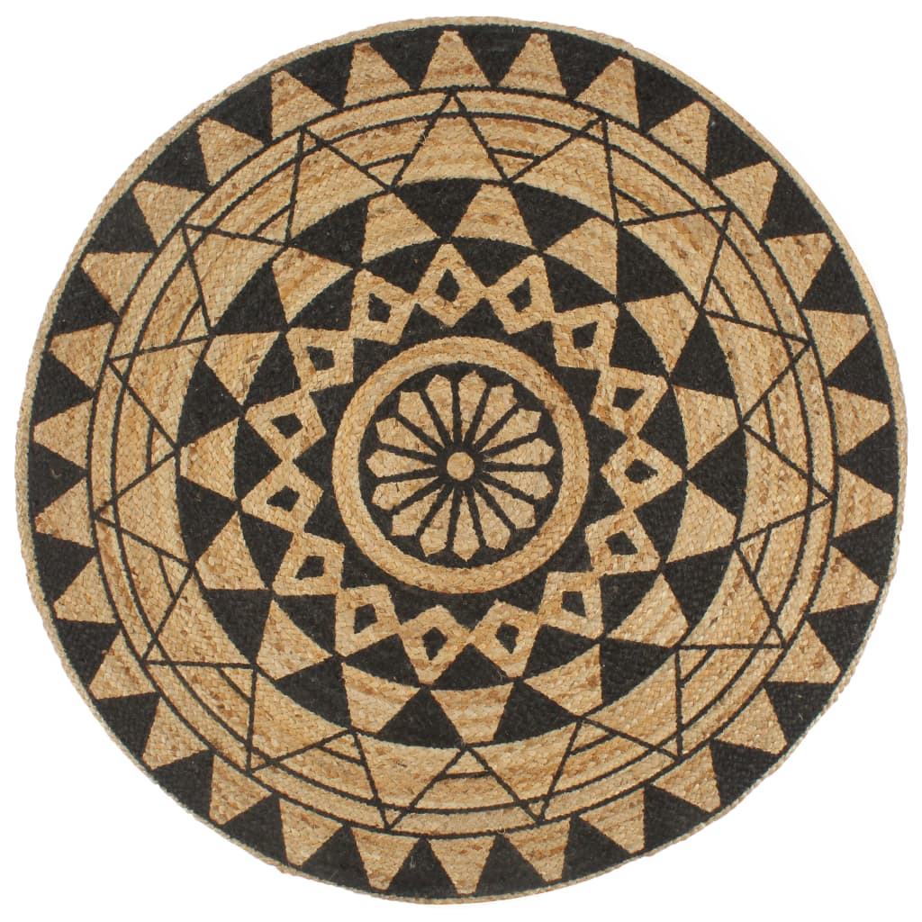 Teppich Handgefertigt Jute mit Dreiecksmuster 150 cm