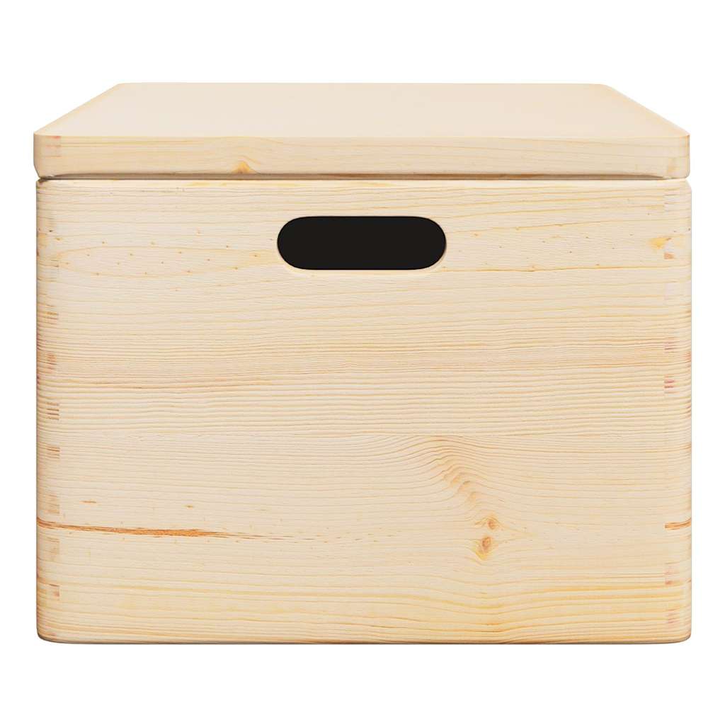 Holzkiste mit Deckel 40x30x13 cm Massivholz Kiefer