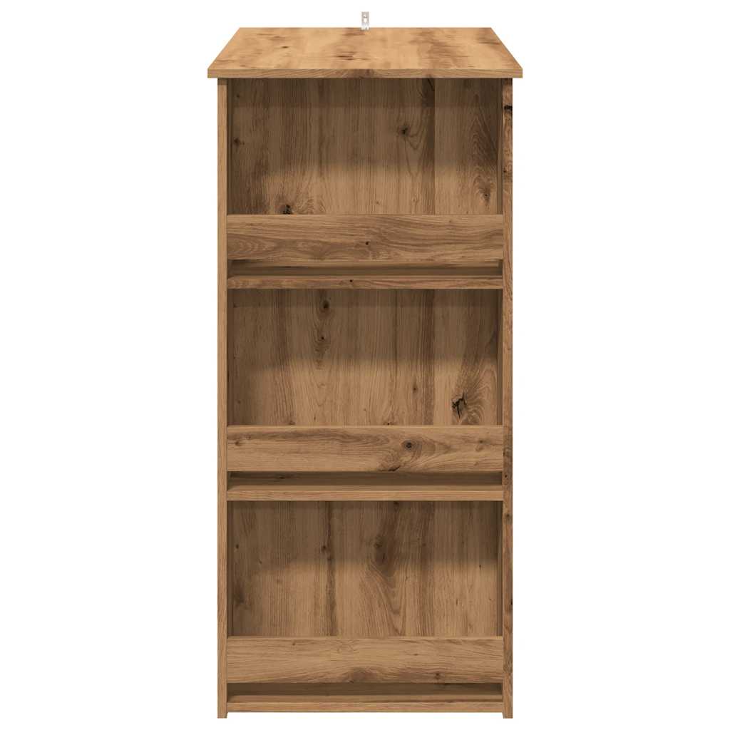 Bartisch mit Ablagefläche Weiß 102x50x103,5 cm Holzwerkstoff