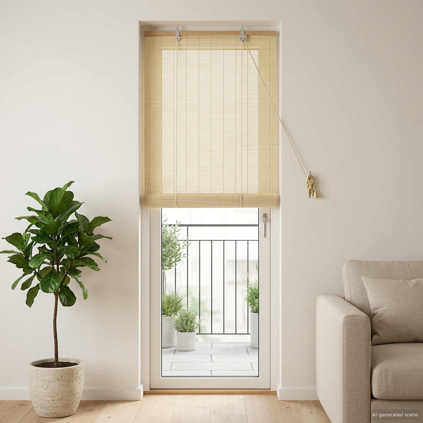 Rollo Braun 60 x 160 cm Bambus