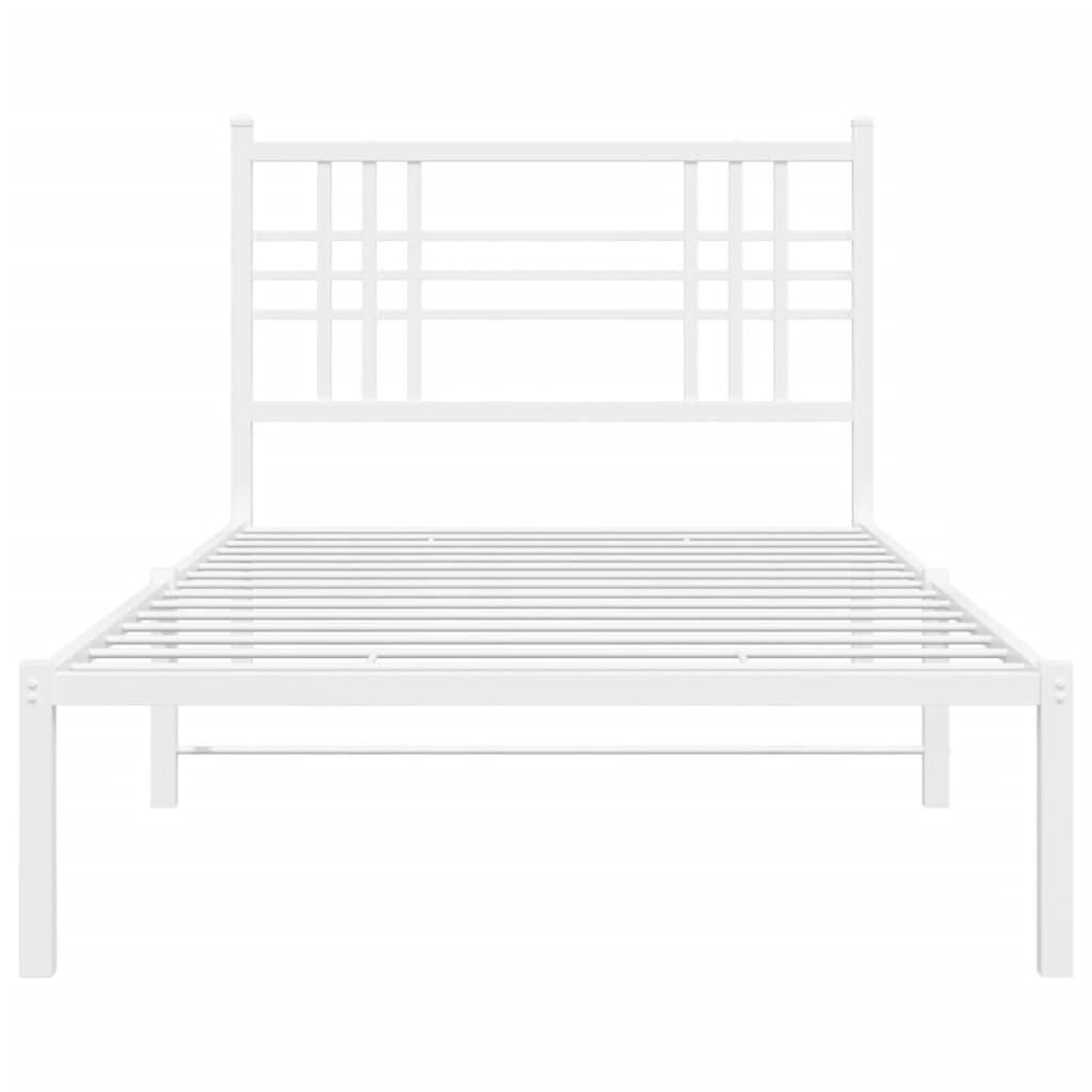 Bettgestell mit Kopf- und Fußteil Metall Schwarz 90x200 cm
