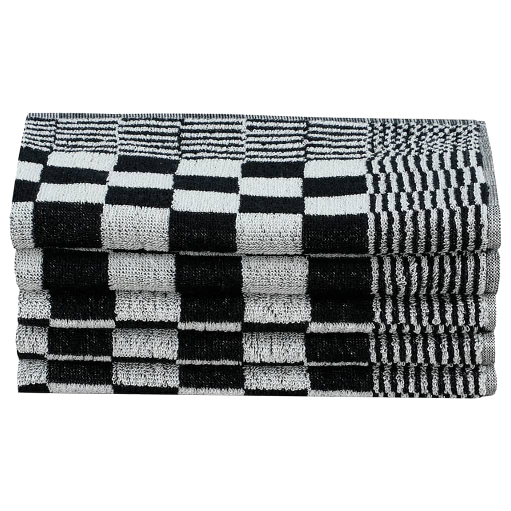 10-tlg. Handtuch-Set Schwarz und Grau Baumwolle
