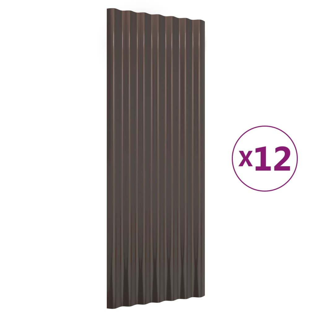 Dachpaneele 12 Stk. Verzinkter Stahl Grün 100x36 cm