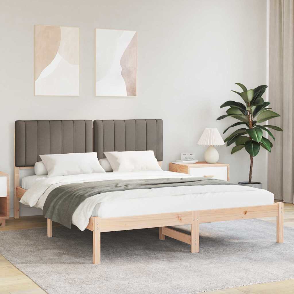 Bettgestell mit gepolstertem Kopfteil Hellgrau 200 x 200 cm