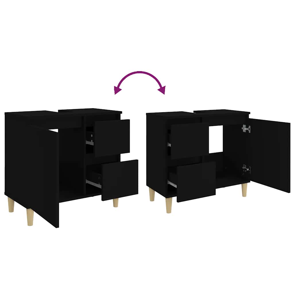 Badschrank Weiß 65x33x60 cm Holzwerkstoff