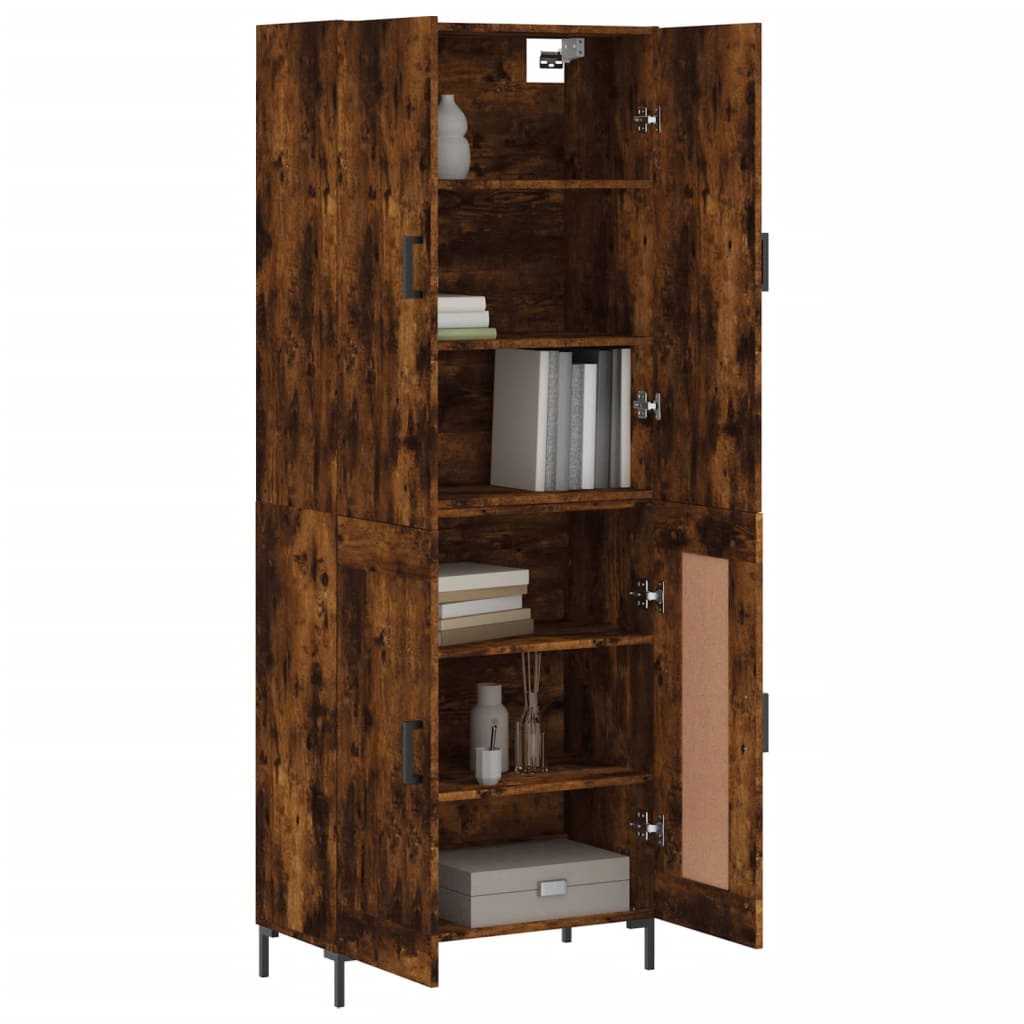 Highboard Betongrau 69,5x34x180 cm Holzwerkstoff