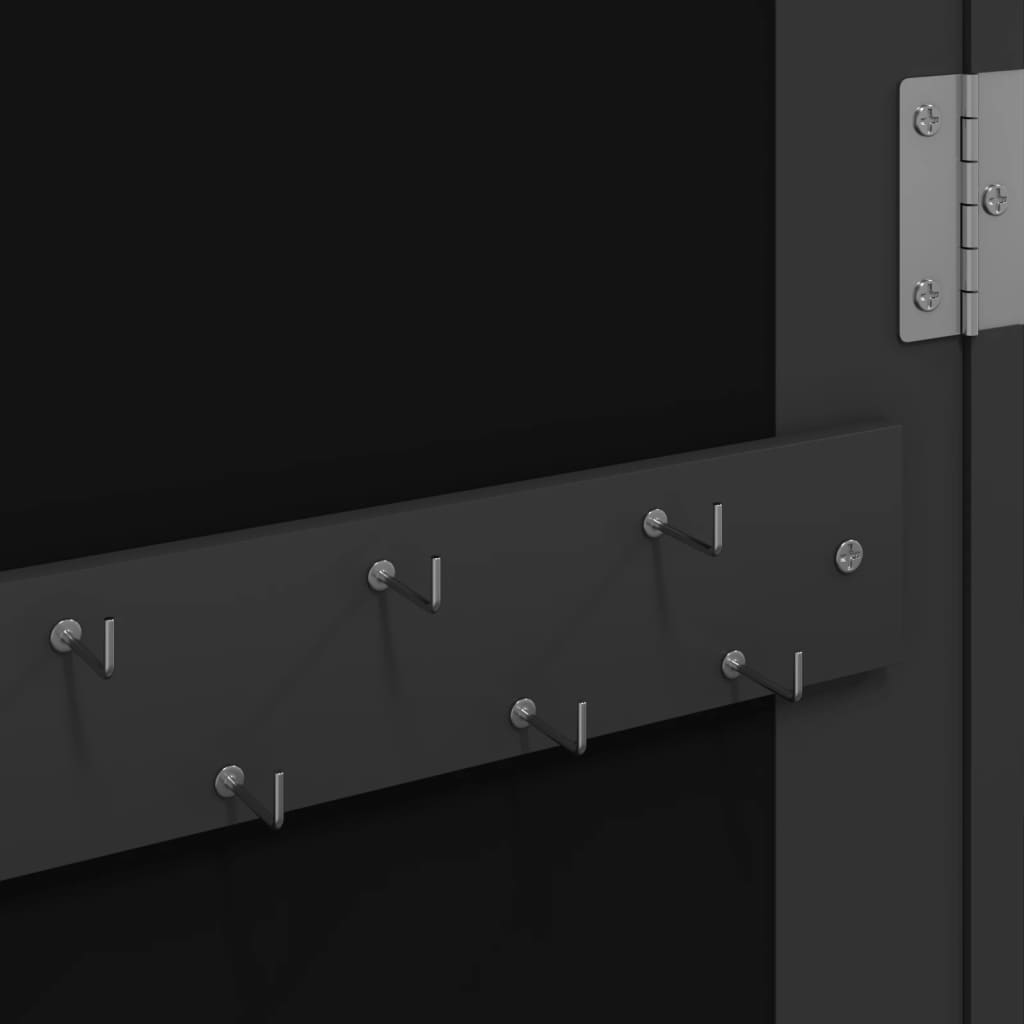 Schmuckschrank mit Spiegel Wandmontage Weiß 37,5x10x106 cm