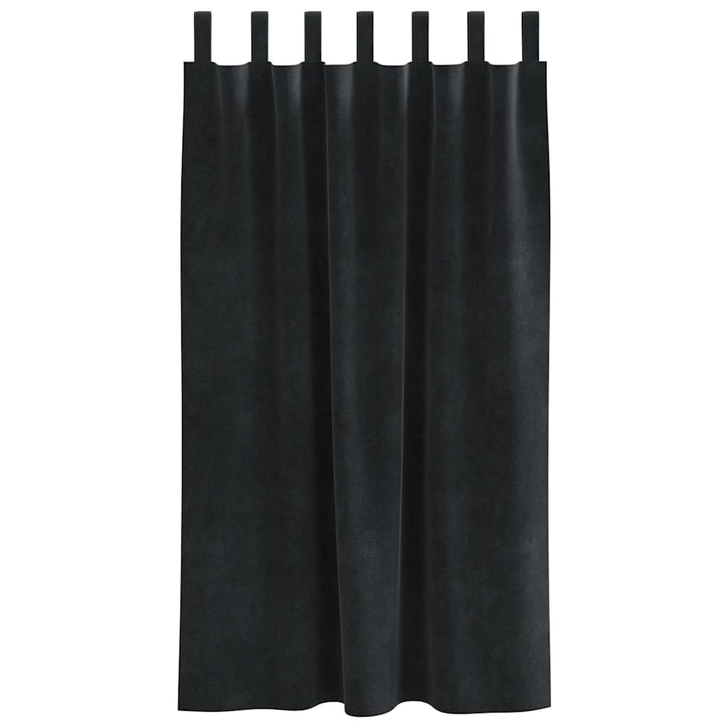 Verdunkelungsvorhänge 2 pcs Schwarz 140 x 140 cm Samt