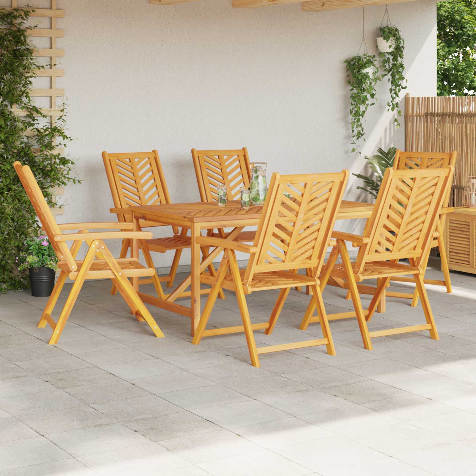 Gartenstuhl 4 pcs Braun Massivholz Akazie