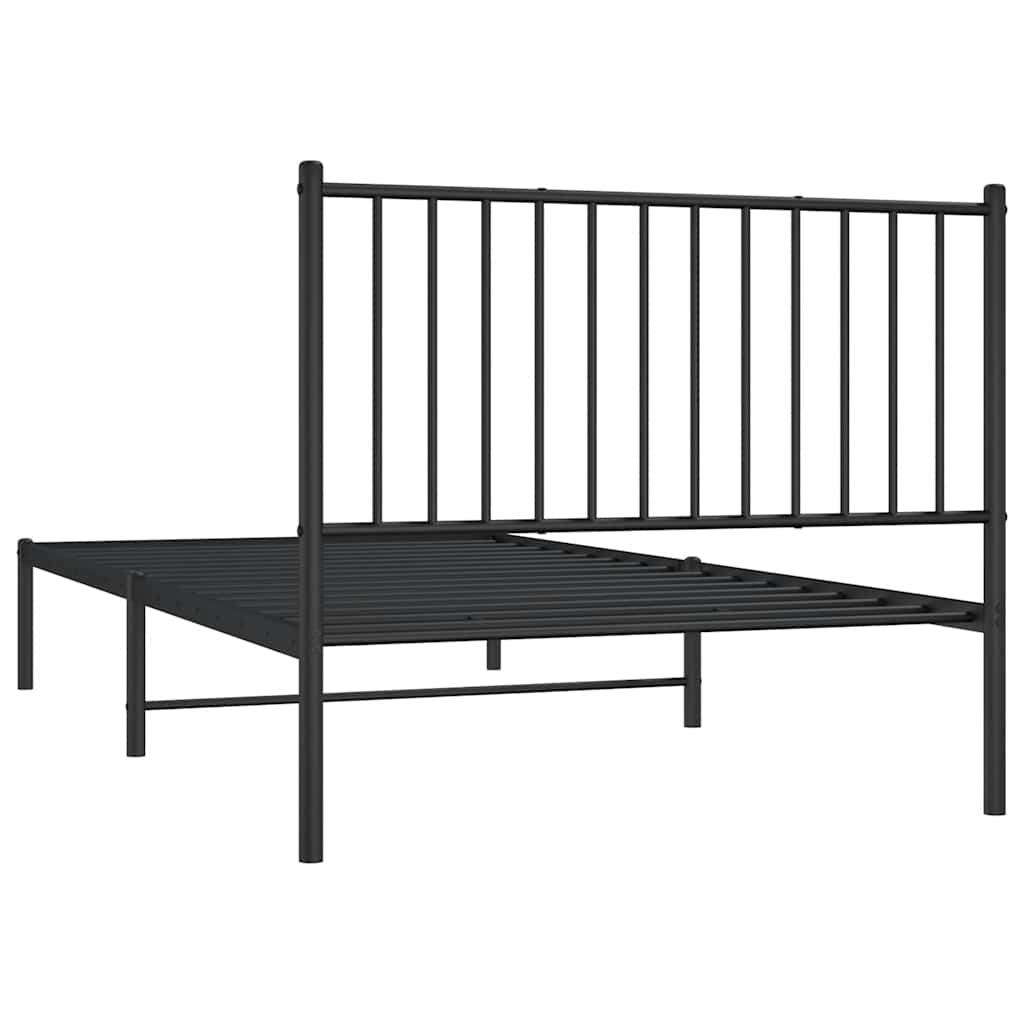 Bettgestell Metall Schwarz 75x190 cm
