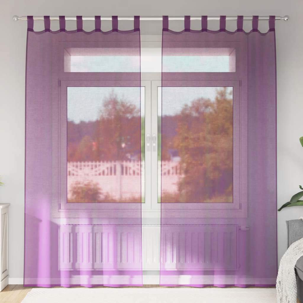 Voile Vorhänge mit Ösen 2 Stk. Apfelgrün 140x140 cm