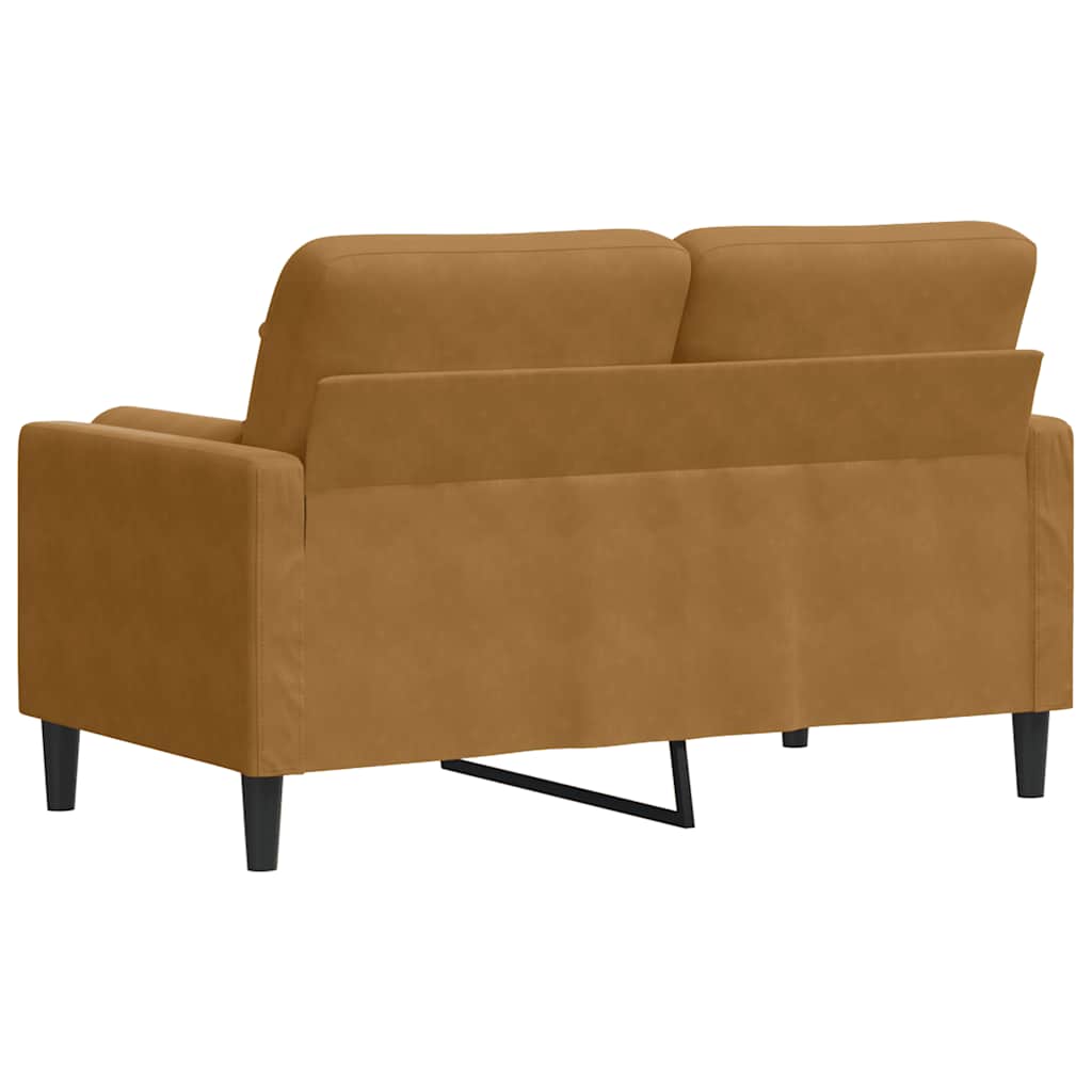 2-Sitzer-Sofa mit Zierkissen Hellgrau 120 cm Samt
