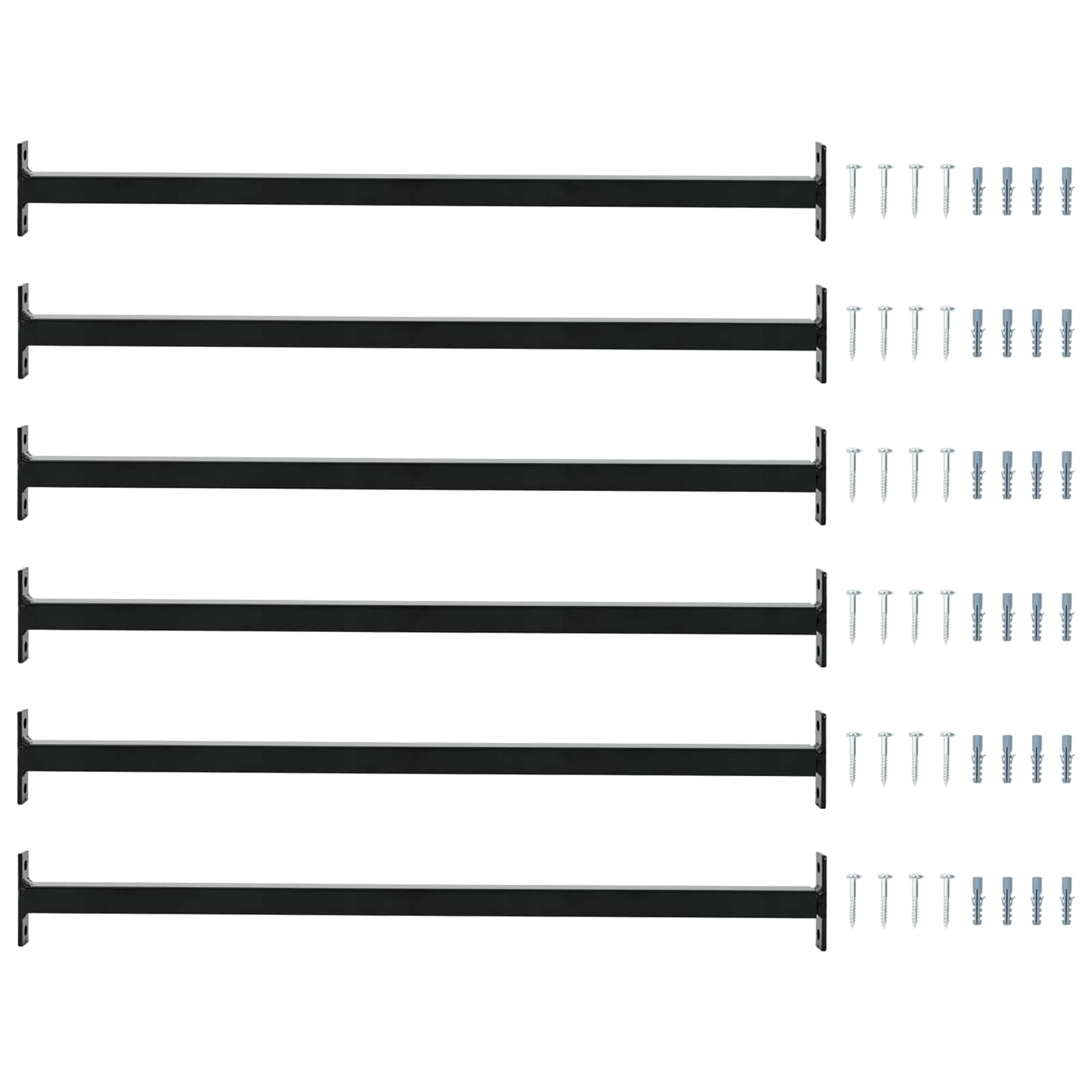 Verstellbarer Fenster-Sicherheitsbalken 6 pcs Silber Stahl