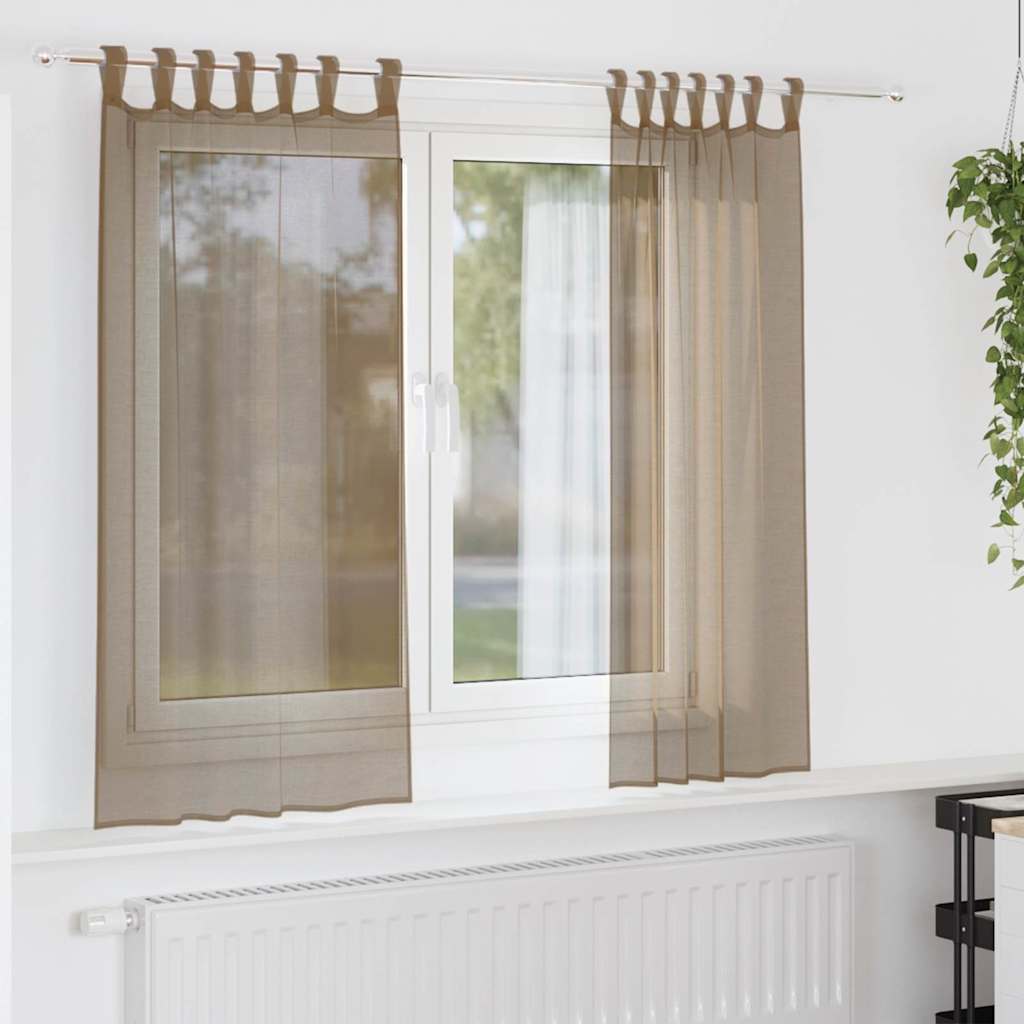 Voile Vorhänge mit Ösen 2 Stk. Apfelgrün 140x140 cm