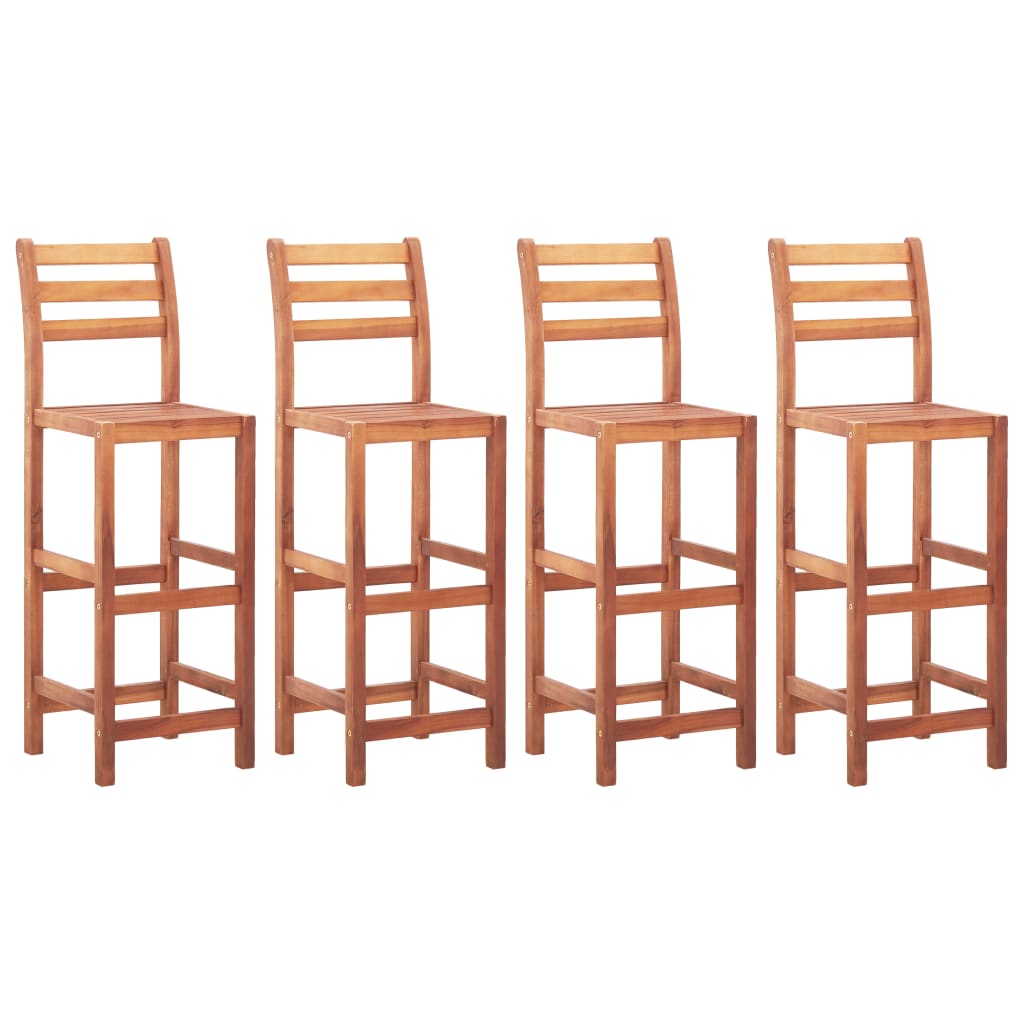 Barhocker 4 Stk. Grau Massivholz Akazie