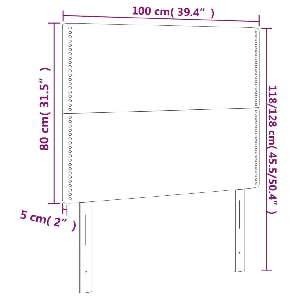 Kopfteil Dunkelgrau 80 x 5 x 118/128 cm Stoff