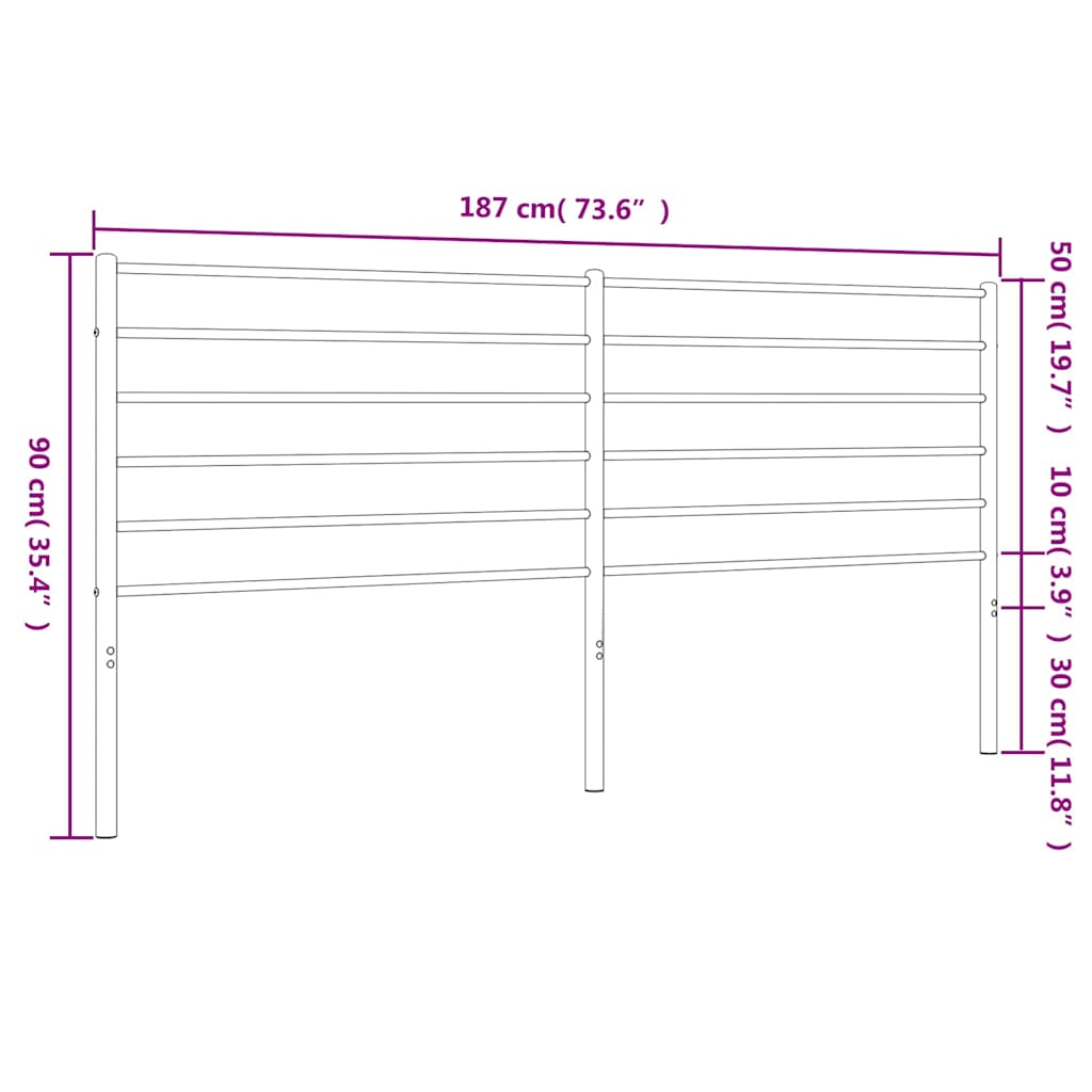 Ersatz-Kopfteil Metall Schwarz 80 cm
