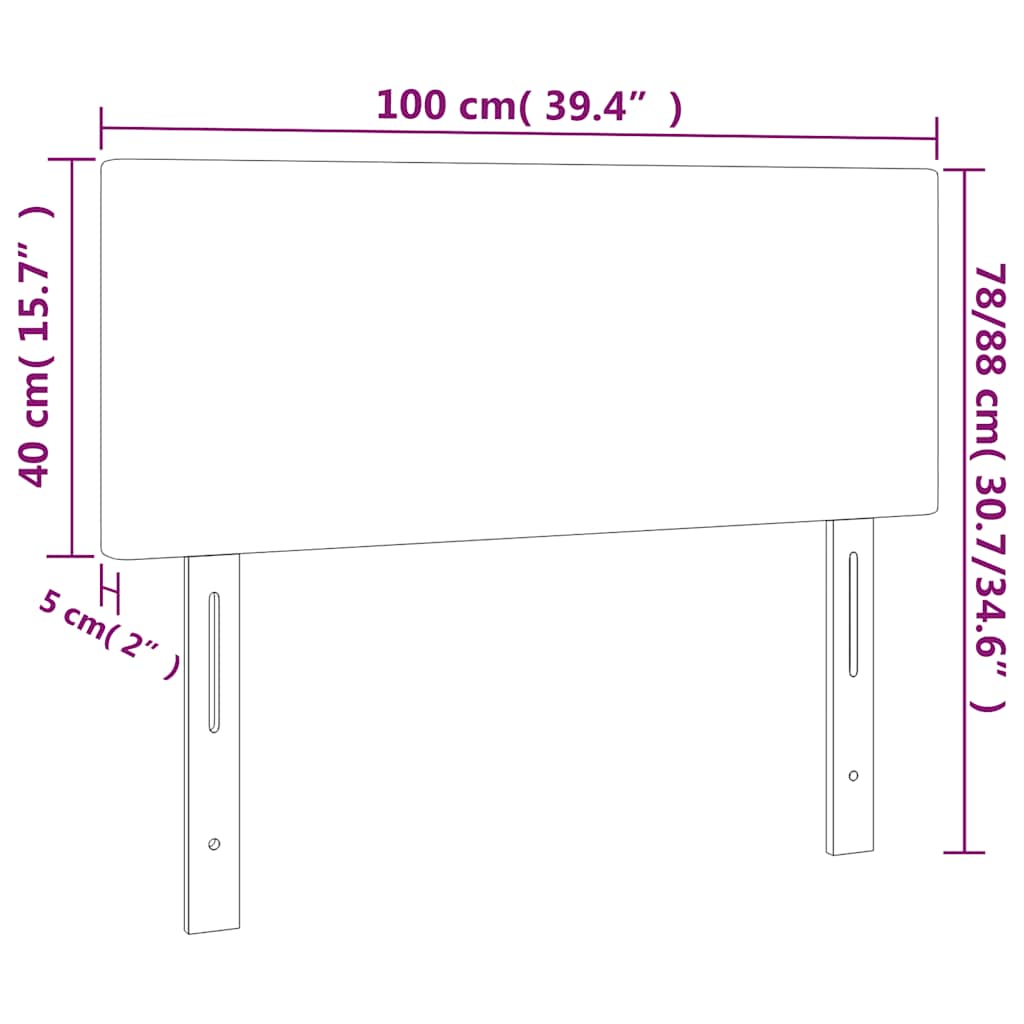 Kopfteil Hellgrau 80x5x118/128 cm Samt