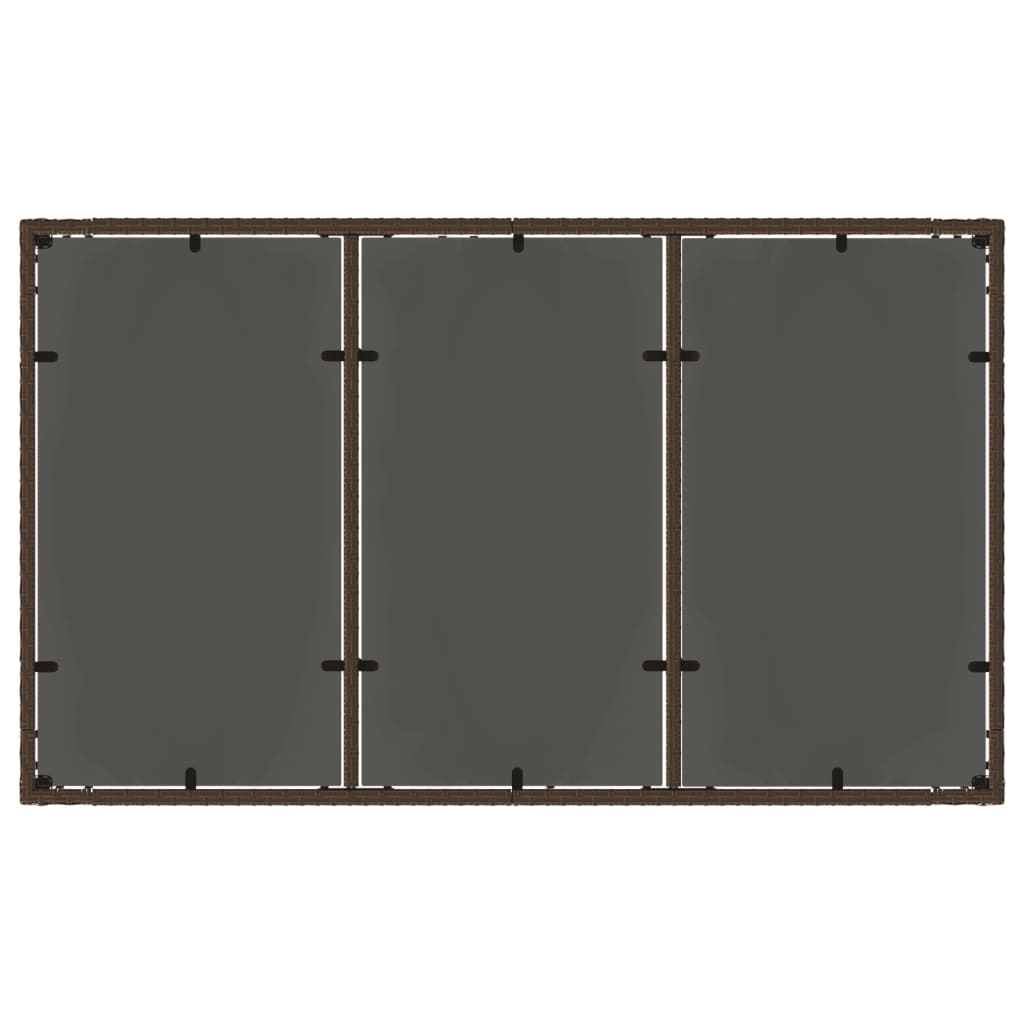 Gartentisch 150x90x75 cm Hartglas und Poly Rattan Schwarz