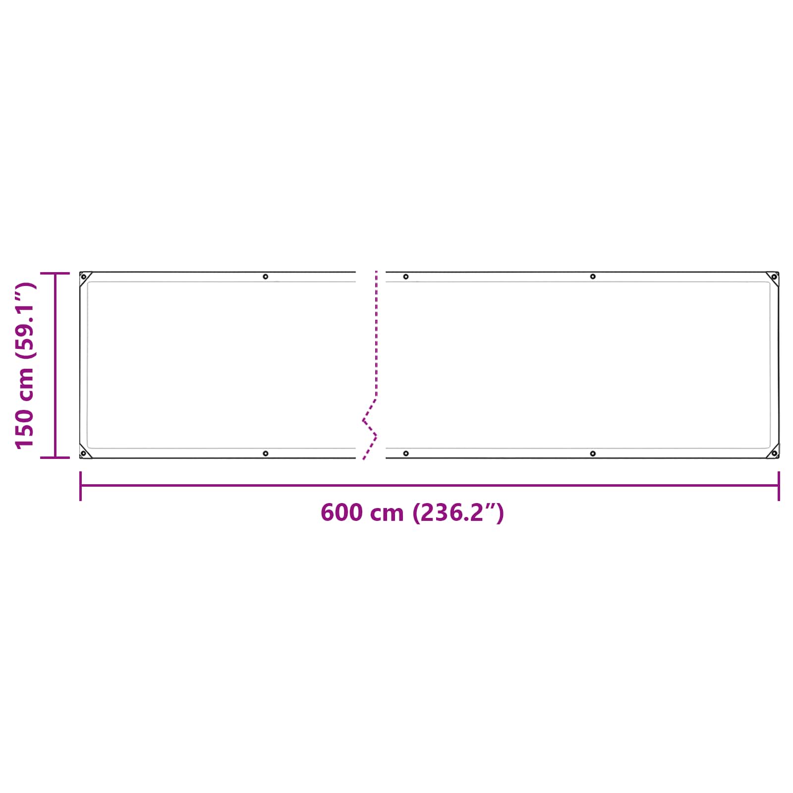 Pflanzenabdeckung mit Ösen 1x3 m Polyethylen