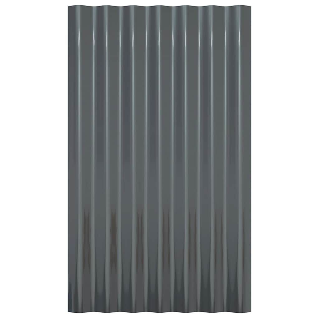 Dachpaneele 12 Stk. Verzinkter Stahl Grün 100x36 cm
