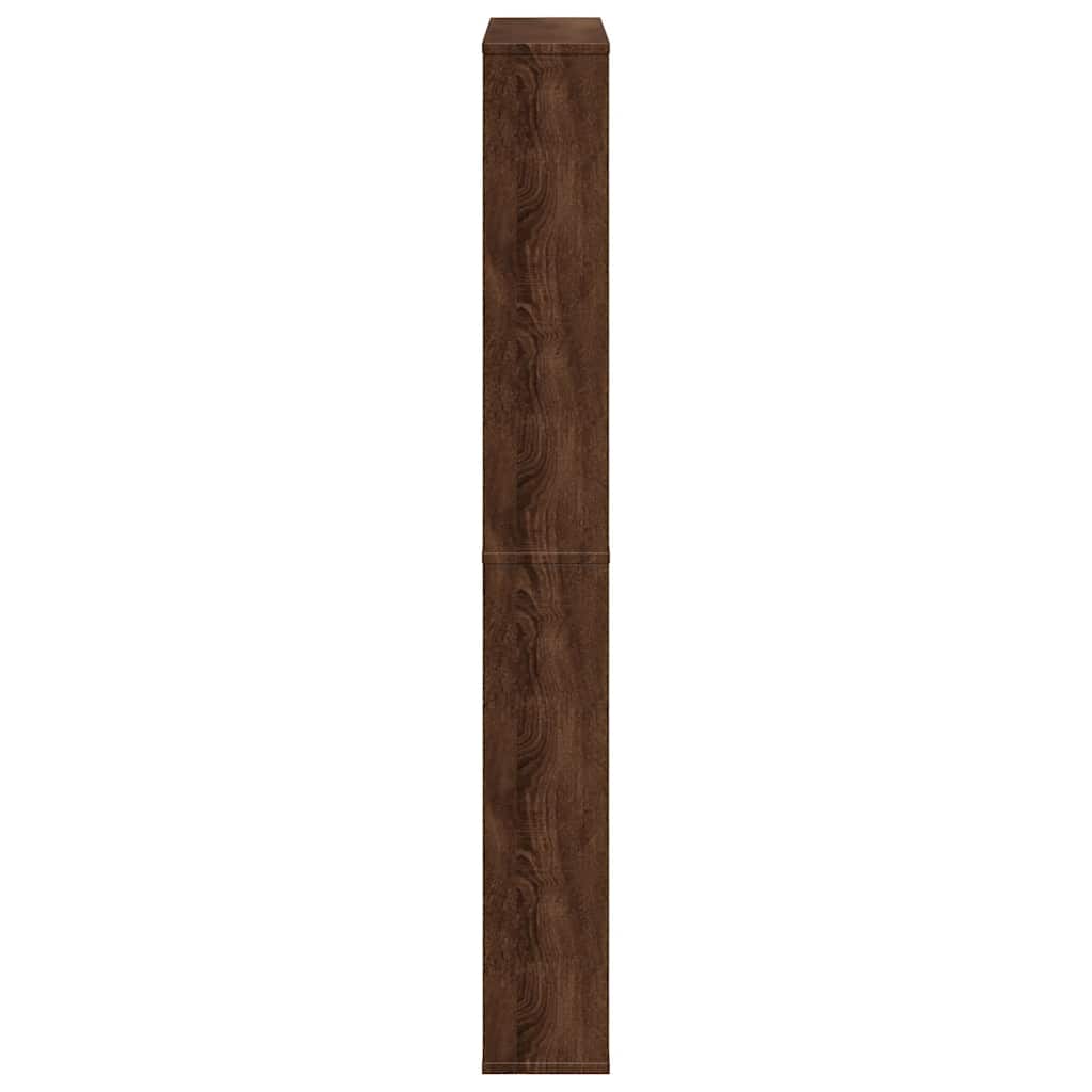 Schuhschrank mit 4 Fächern Spiegel Eiche 63×17×134 cm