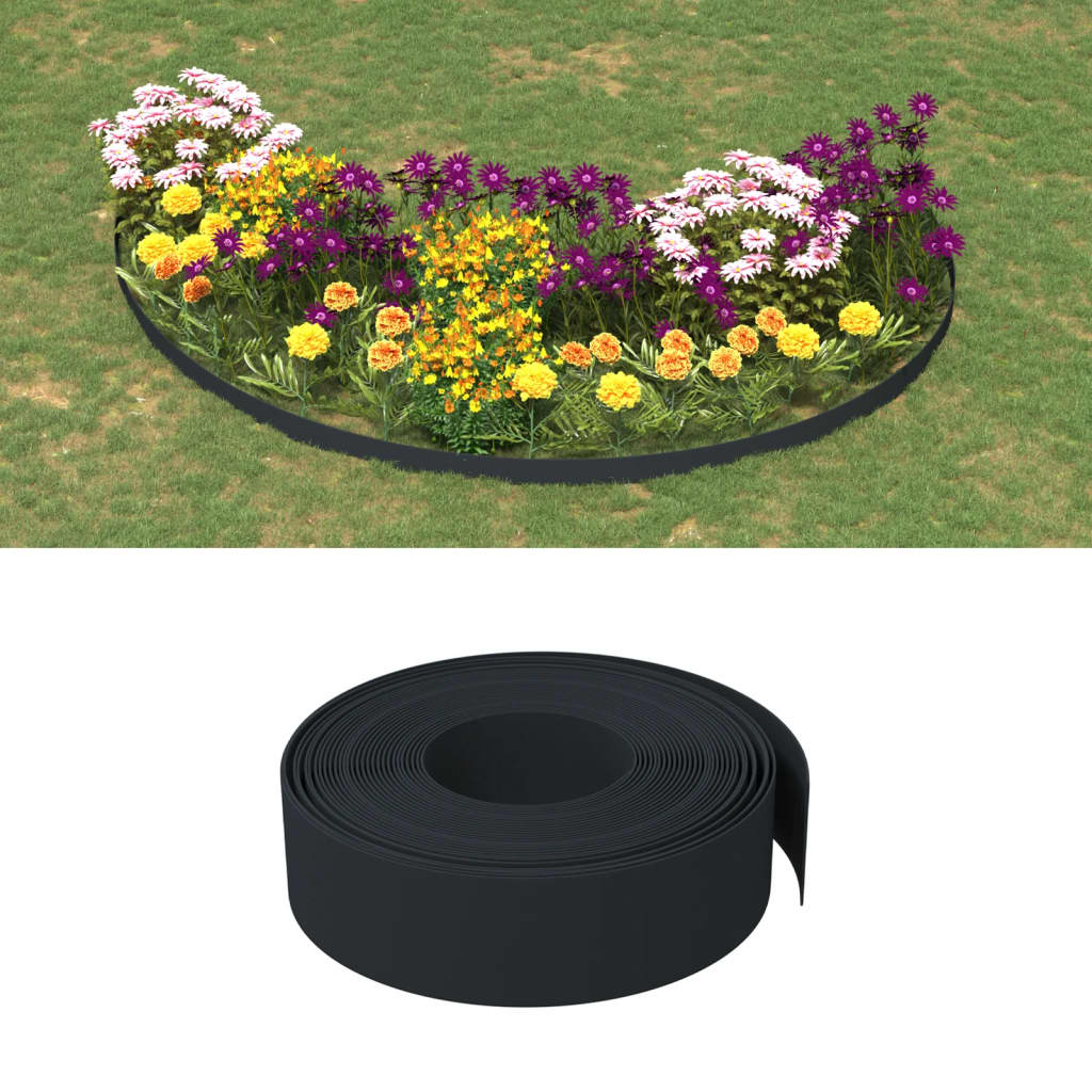 Gartenumrandung 25 m 10 cm PE Grau
