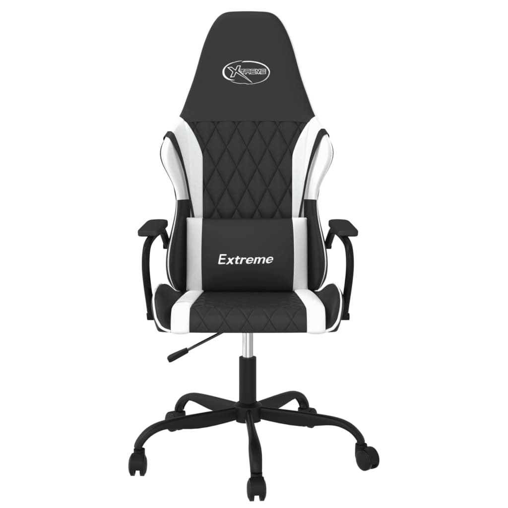 Gaming-Stuhl mit Massagefunktion Schwarz und Blau Kunstleder